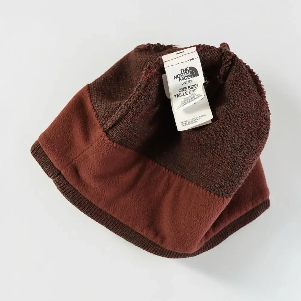 The North Face Knit Jim Beanie Hat Brown Heather Fleece Lined One Size Unisex